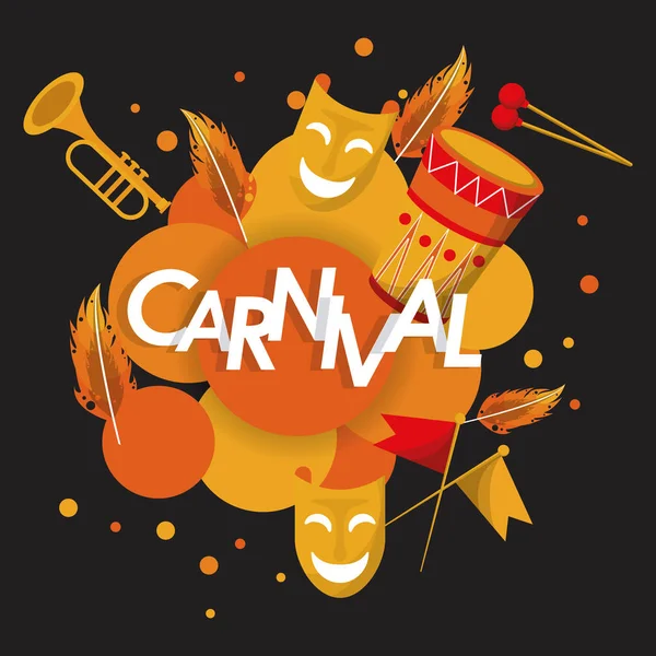 Καρναβάλι κάρτα Φεστιβάλ — Διανυσματικό Αρχείο