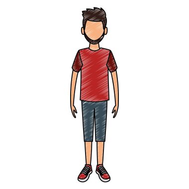 Genç adam çizgi film karakteri.