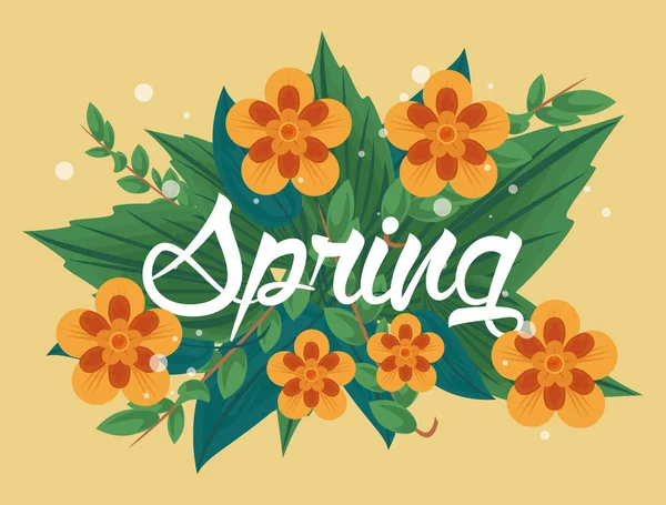 Banner floral de primavera — Vector de stock