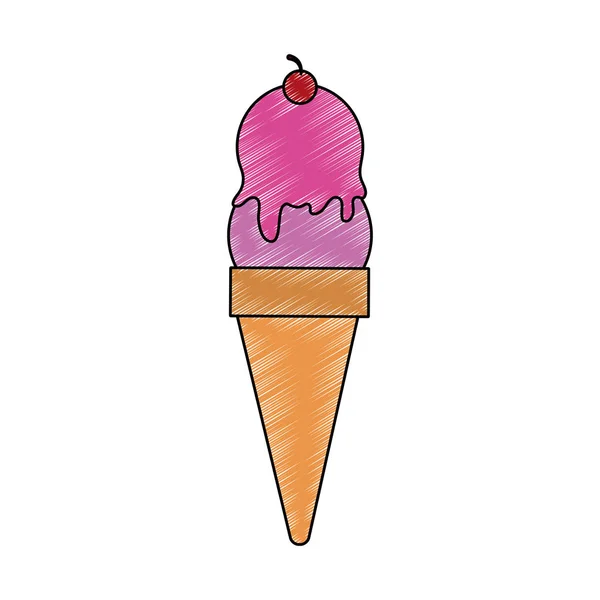 Cono de helado garabato — Archivo Imágenes Vectoriales