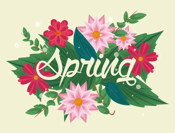 Banner floral primavera — Vetor de Stock