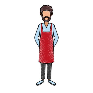Barista adam karikatür karalama
