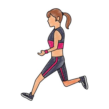 Fitness kadın karalama çalışan