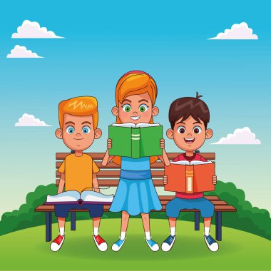 Kitap karikatürler çocuklarla