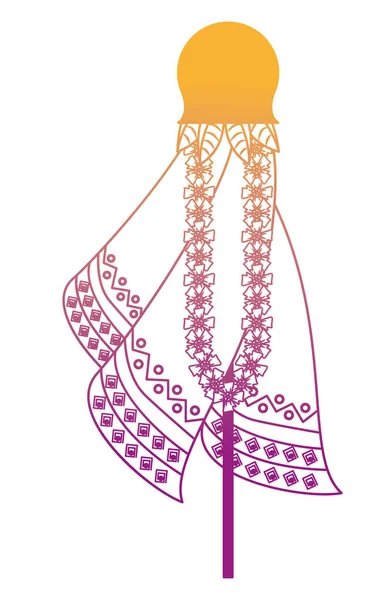 Ugadi símbolo indio líneas de arco iris — Vector de stock