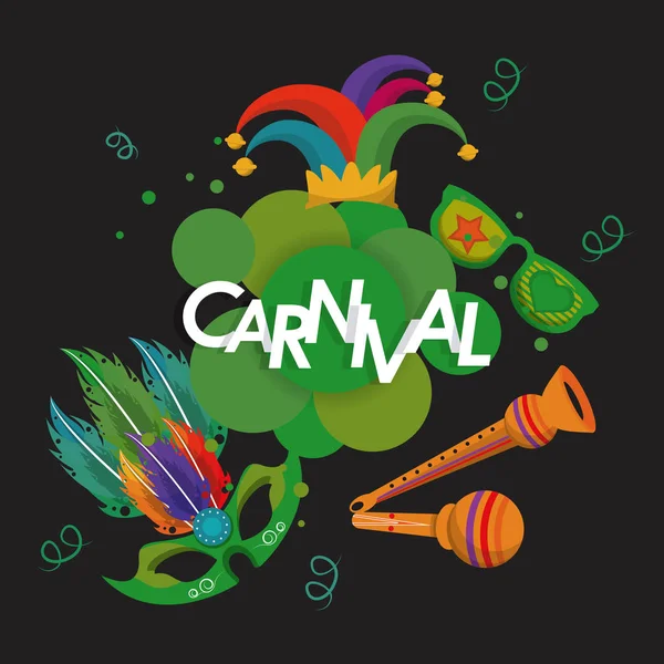 Banner de la tarjeta del festival del carnaval — Archivo Imágenes Vectoriales