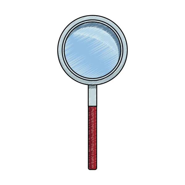 Loupe symbole de verre gribouiller — Image vectorielle