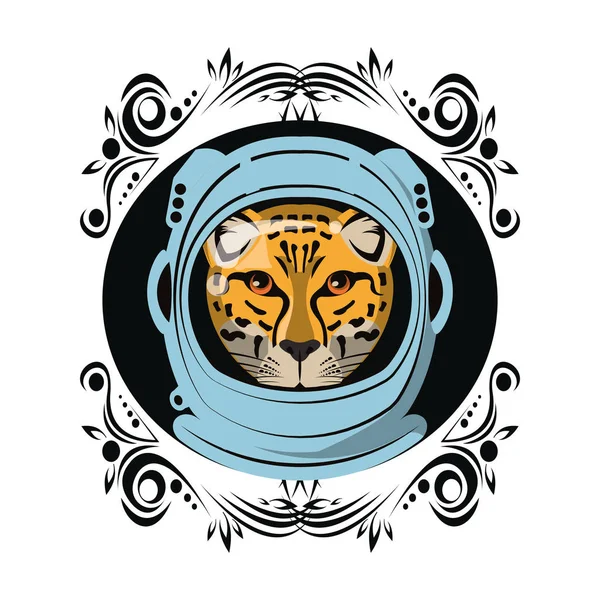 Cara de leopardo fresco boceto — Vector de stock