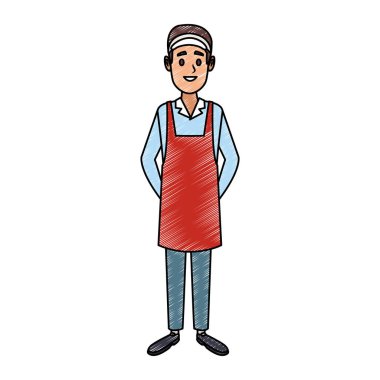 Barista adam karikatür karalama