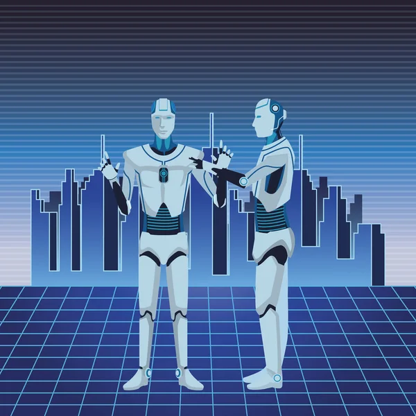 Robôs humanóides avatar — Vetor de Stock