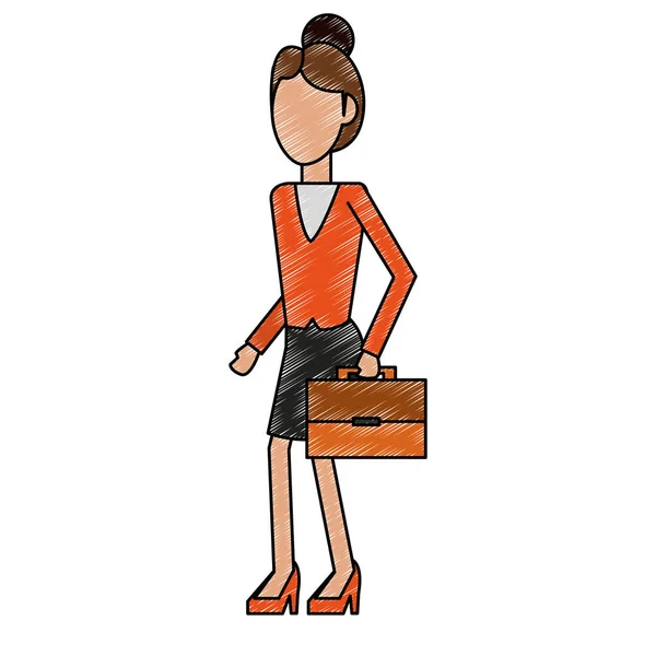 Ejecutiva mujer de negocios avatar garabato — Vector de stock