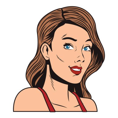 Pop art kadın karikatür