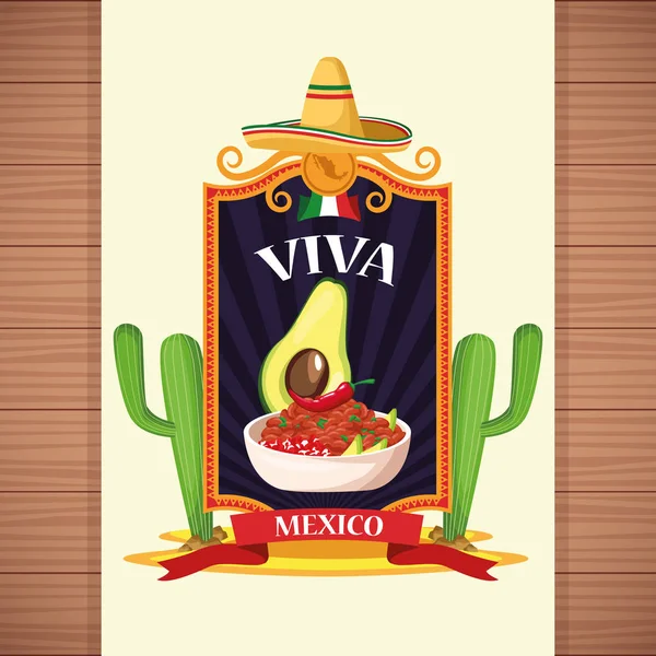 Caricaturas de tarjetas de Viva México — Vector de stock