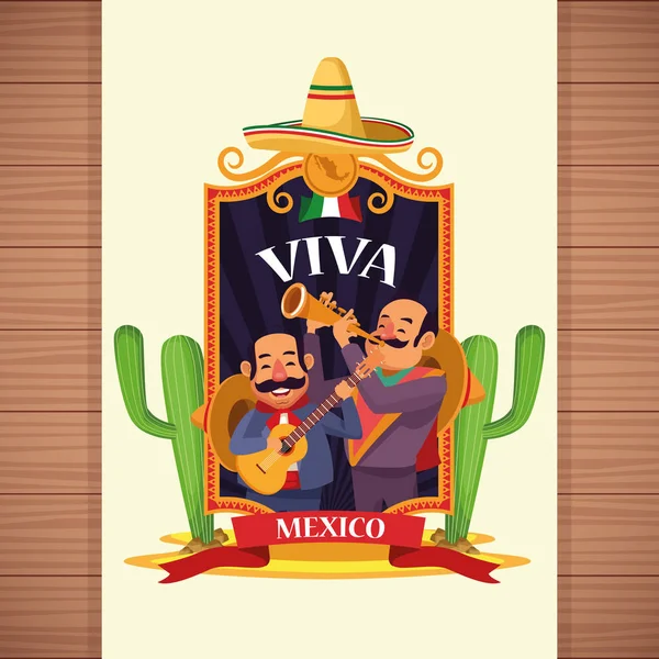 Viva mexico desenhos animados — Vetor de Stock