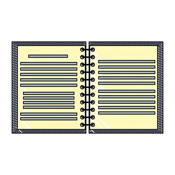 Notebook open geïsoleerde Krabbel — Stockvector