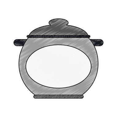 Mutfak pot izole karalama