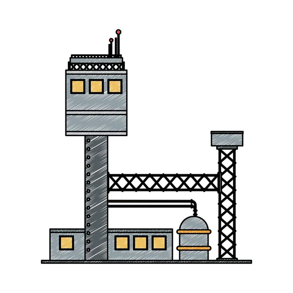 工厂工业机器涂鸦 — 图库矢量图片