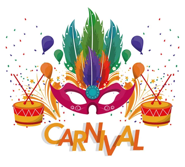 Banner de la tarjeta del festival del carnaval — Vector de stock