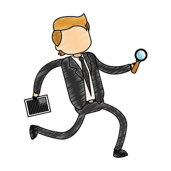 Executivo empresário avatar scribble — Vetor de Stock