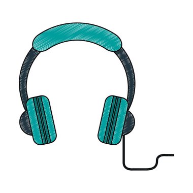 Müzik kulaklık cihaz karalama