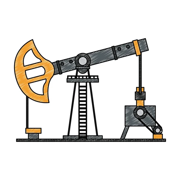 Máquina de bomba de óleo rabiscar — Vetor de Stock