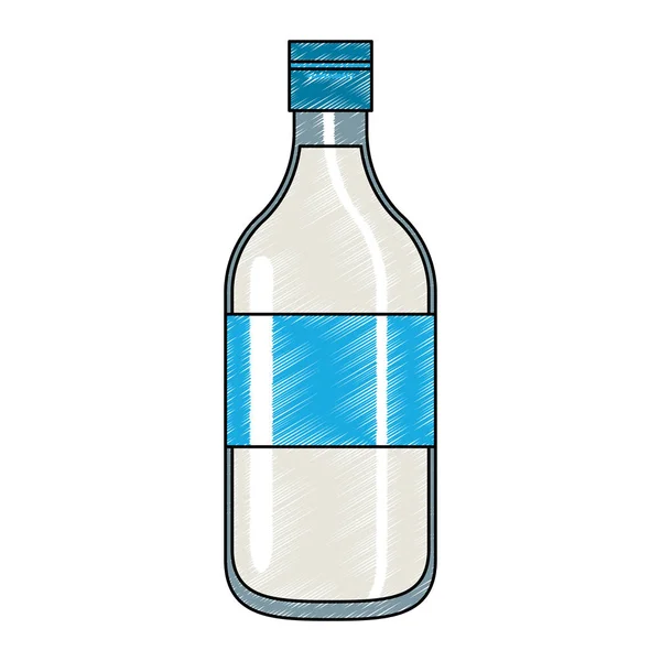 Melk fles geïsoleerde Krabbel — Stockvector