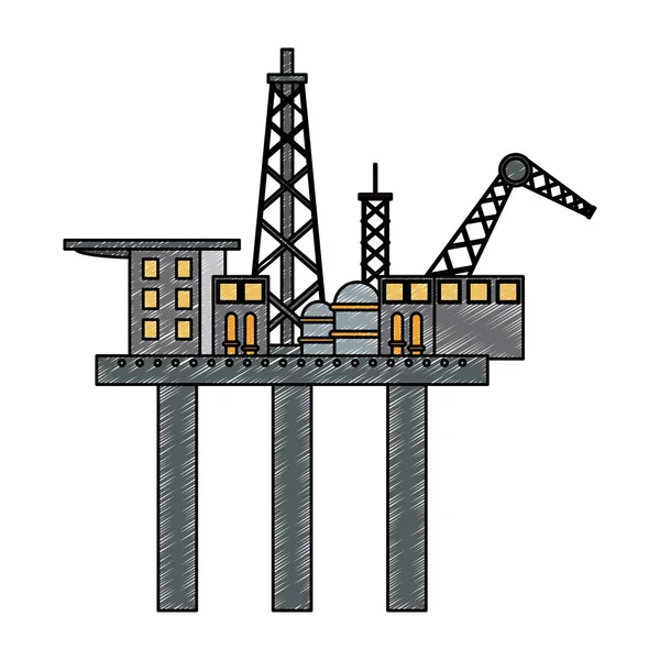 Planta industria máquinas garabato — Vector de stock