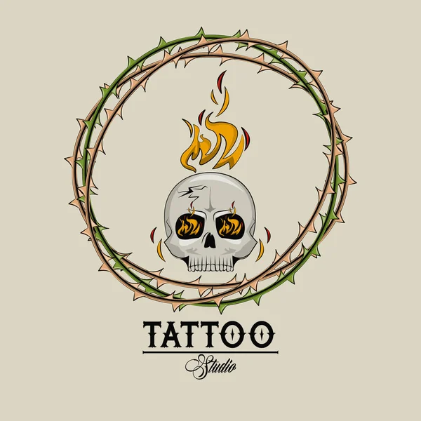 Estudio de tatuaje vieja escuela — Vector de stock