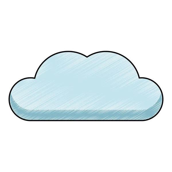 Cloud computing symbole gribouiller — Image vectorielle