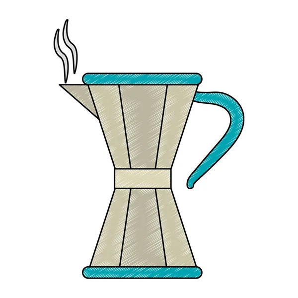 Café y té garabato hervidor — Vector de stock