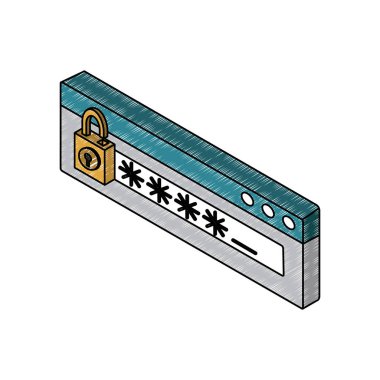 Asma kilit karalamalı parola çubuğu