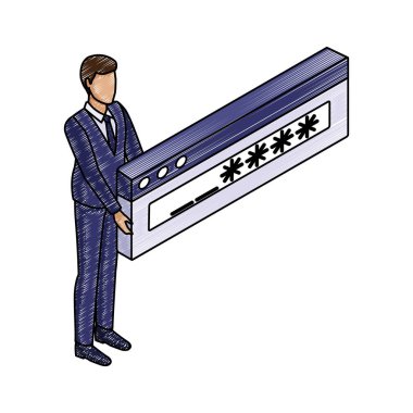 Şifre karalama ile işadamı