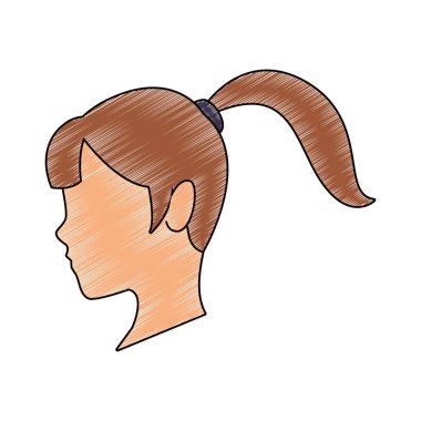 Kadın yüzsüz kafa karalama