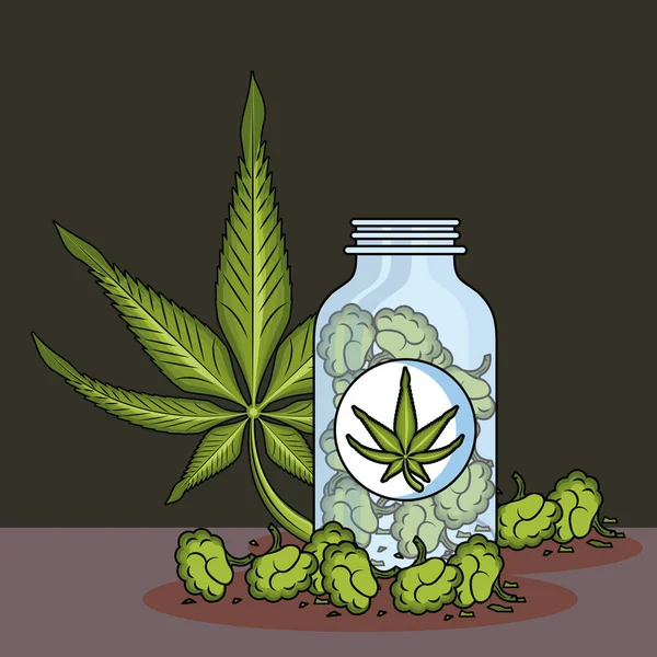 Cannabis medische cartoons — Stockvector