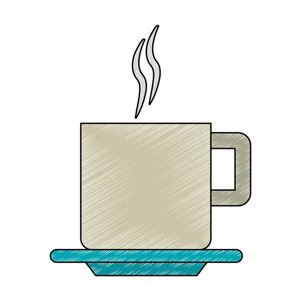 Taza de café caliente garabato — Vector de stock