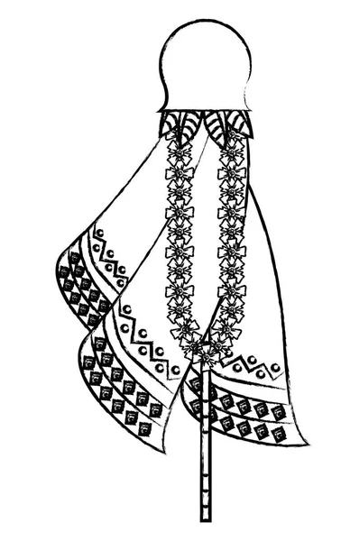 Ugadi indian symbol sketch — Stock Vector