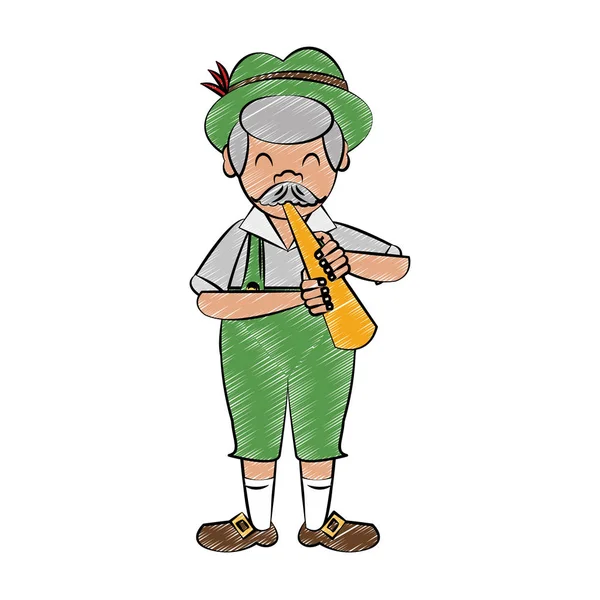 Beierse spelen trombone krabbelen — Stockvector