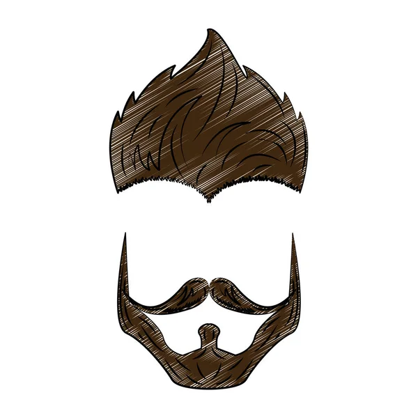 Peinado y garabato de barba — Archivo Imágenes Vectoriales