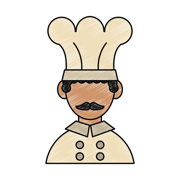 Chef head avatar scribble — Stock Vector