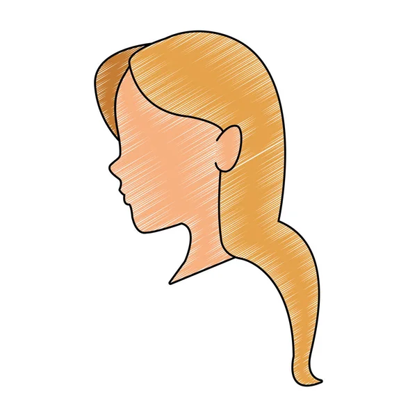 Femme sans visage tête gribouillis — Image vectorielle