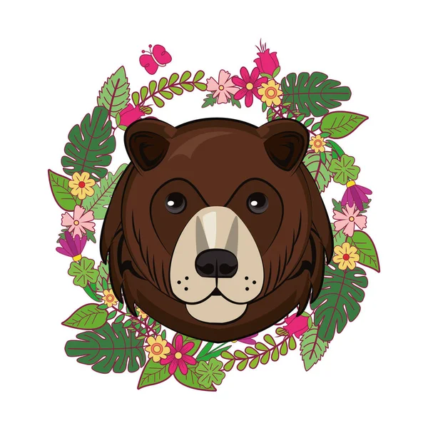 Medvědí obličej chladný nákres — Stockový vektor