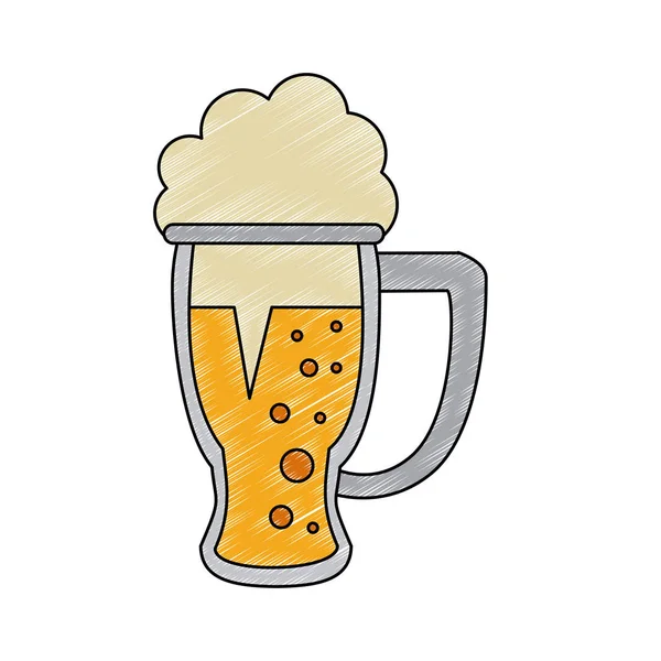 Kaltes Glas Bier kritzeln — Stockvektor