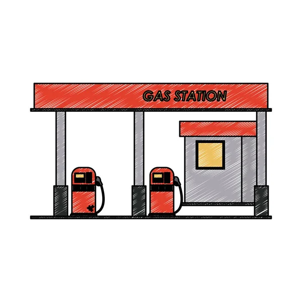 Gasolinera garabato — Vector de stock
