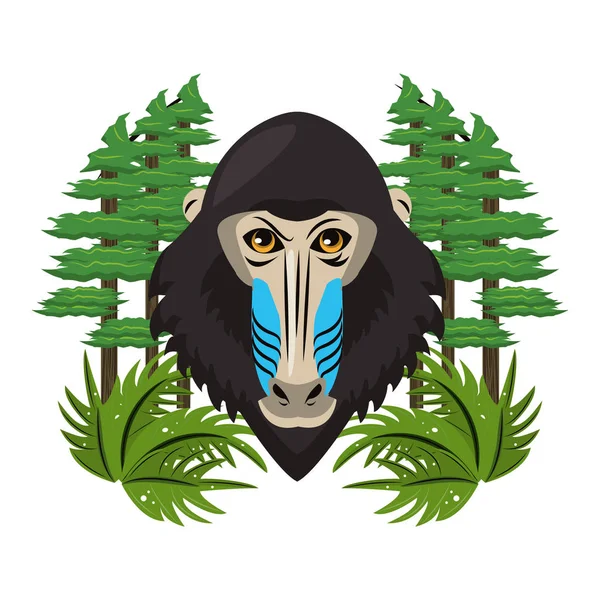 Mandrill face cool sketch — Stock Vector