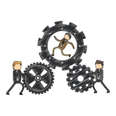 Dişlileri karalama ile işadamı