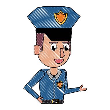 Polis profili karikatür karalama