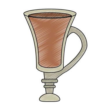 Çikolatalı süt cam bardak karalama