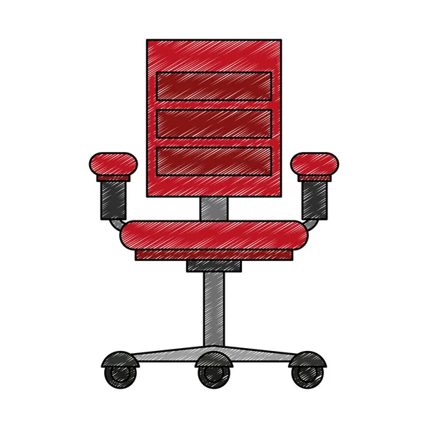 Office wheels chair scribble — Stock Vector