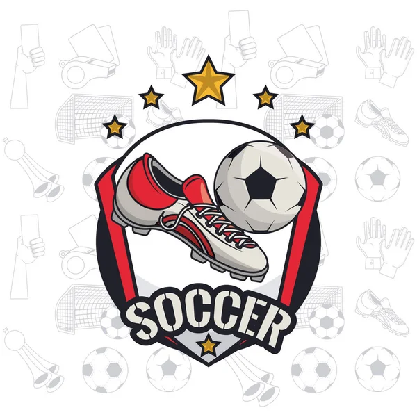 Fútbol deporte juego de cartas — Vector de stock