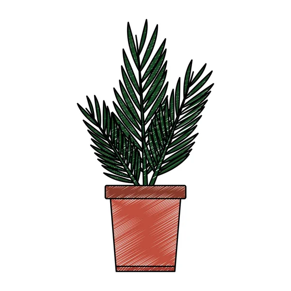 Plante en pot gribouillage isolé — Image vectorielle